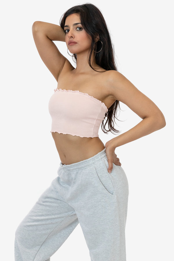 Los Angeles Apparel 2x1 Lettuce Cropped Tube Top