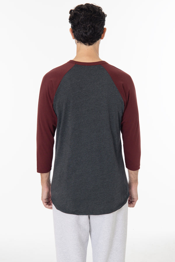 Los Angeles Apparel 3/4 Sleeve Poly Cotton Raglan
