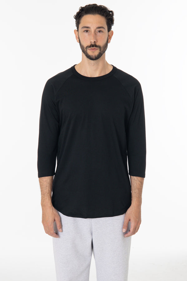 los angeles apparel 3/4 Sleeve Poly Cotton Raglan