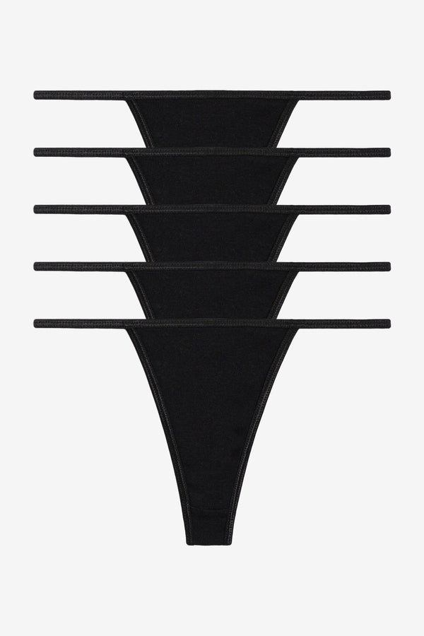 los angeles apparel 5 Pack Baby Rib Thong