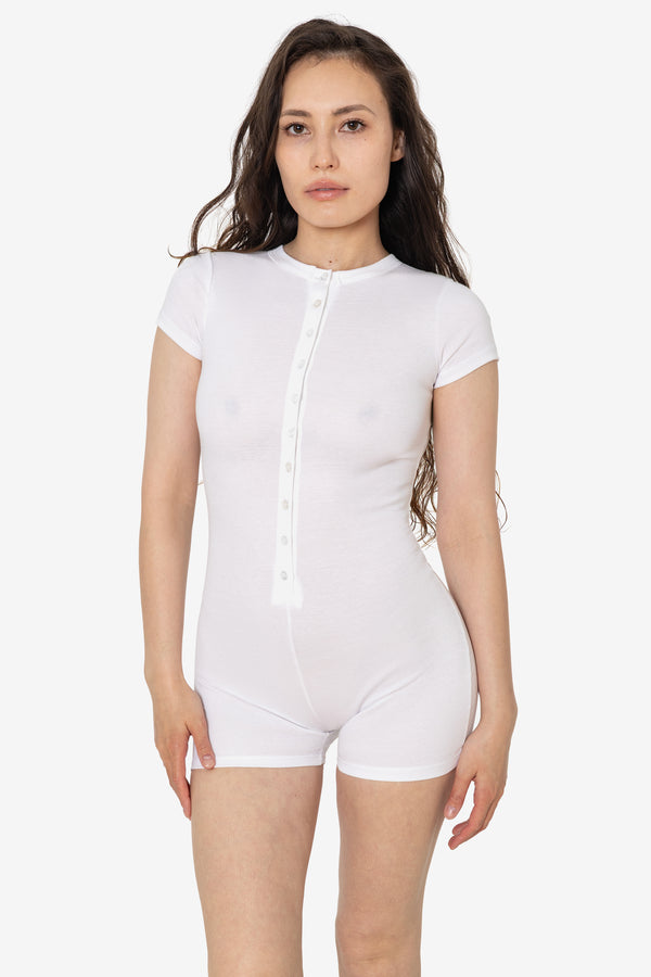 Los Angeles Apparel Baby Rib Button Front Romper