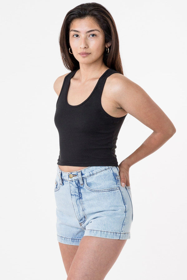 los angeles apparel Baby Rib Crop Tank