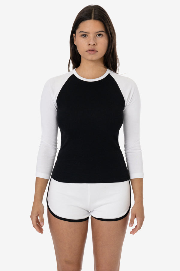 los angeles apparel Baby Rib Long Sleeve Raglan