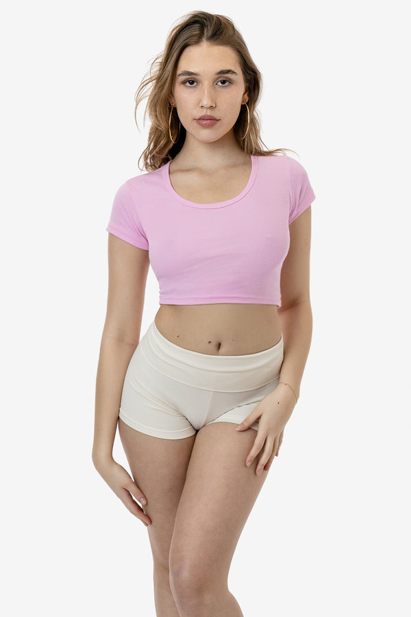 Los Angeles Apparel Baby Rib Scoopneck Crop Top