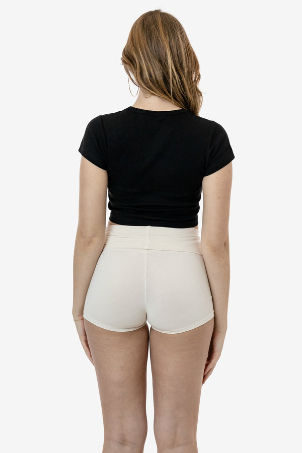 Los Angeles Apparel Baby Rib Scoopneck Crop Top