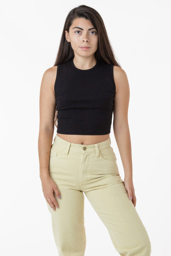 Los Angeles Apparel Baby Rib Sleeveless Crew Neck