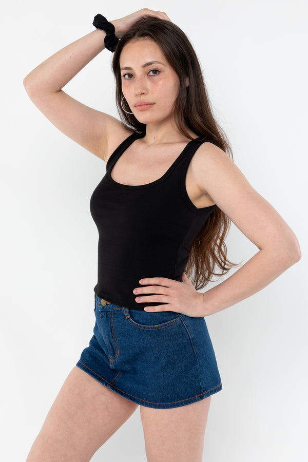 Los Angeles Apparel Baby Rib Square Neck Tank Top