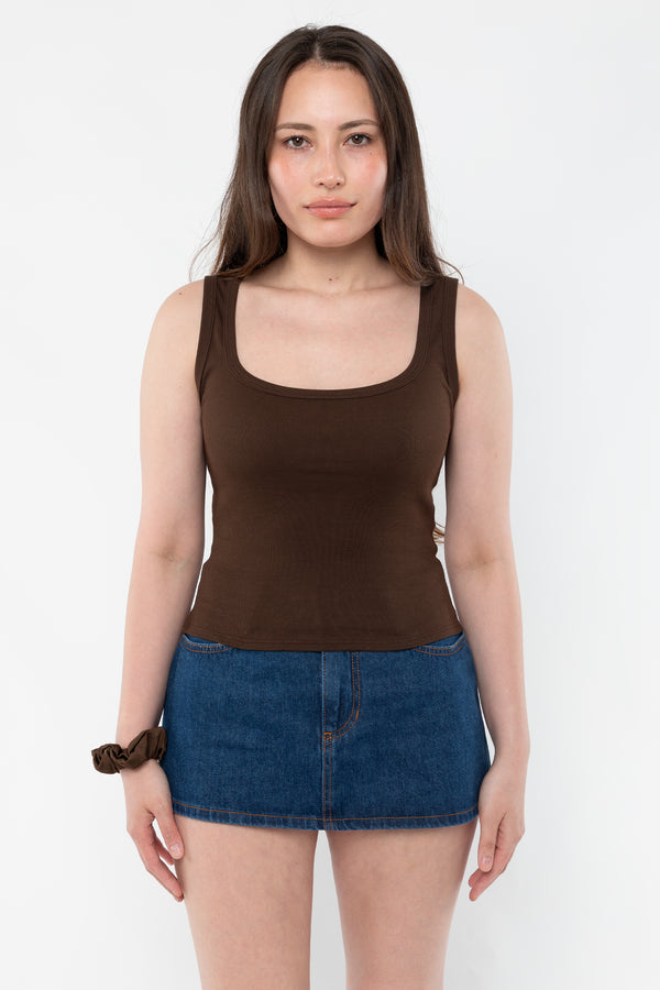 Los Angeles Apparel Baby Rib Square Neck Tank Top