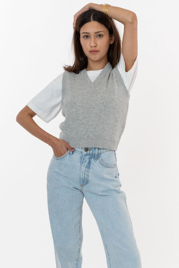 Los Angeles Apparel Cashmere Knit V-Neck Vest