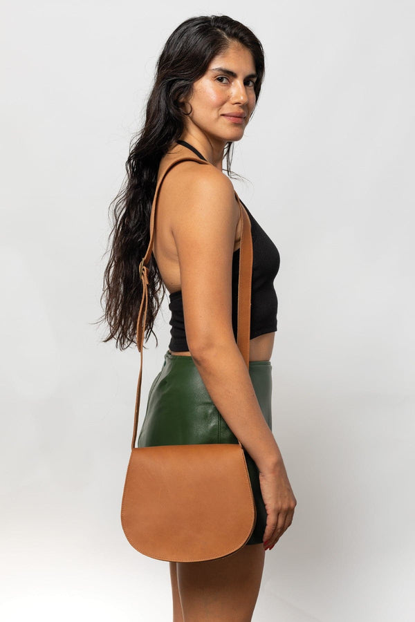 Los Angeles Apparel Classic Leather Saddle Bag