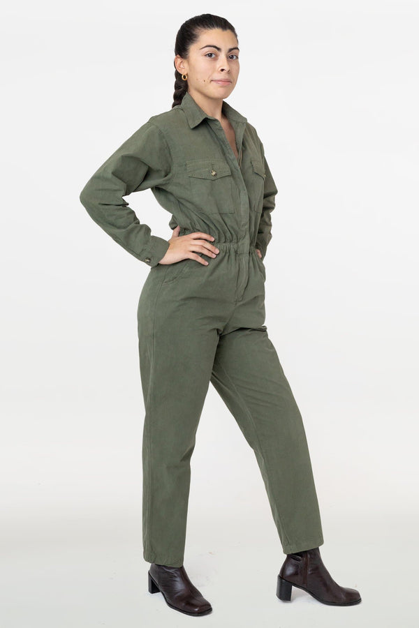 Los Angeles Apparel Cotton Poplin Utility Jumpsuit