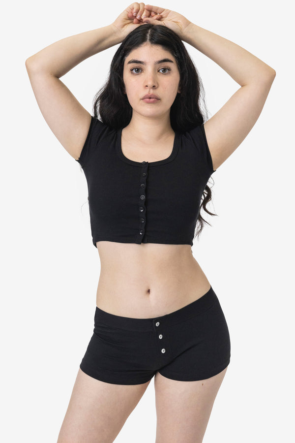 los angeles apparel Cotton Spandex Boxer Boy Short