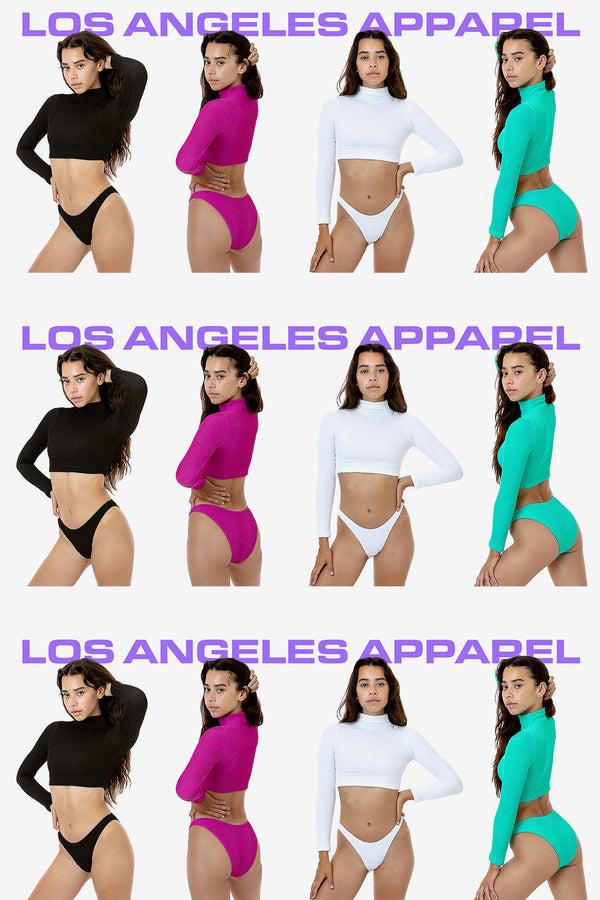 Los Angeles Apparel Crinkle Mockneck Surf Top