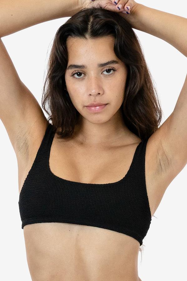 los angeles apparel Crinkle Squareneck Bikini Top