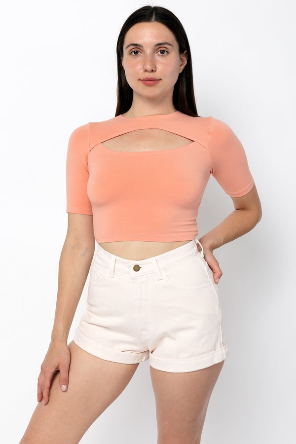 Los Angeles Apparel Cut Out Crop Top
