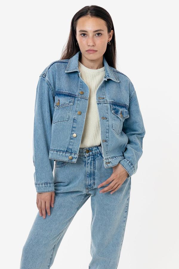 Los Angeles Apparel Denim Cropped Jacket