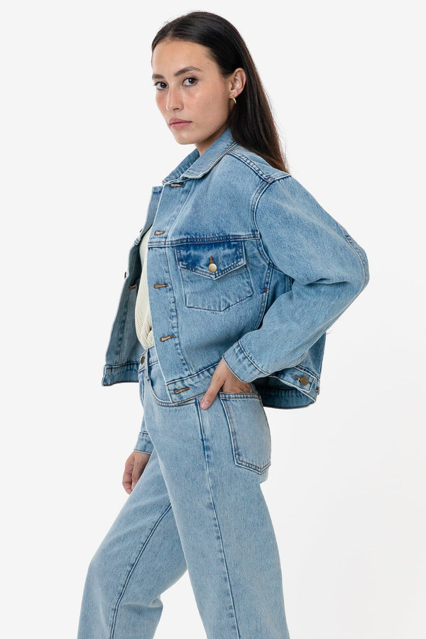 Los Angeles Apparel Denim Cropped Jacket