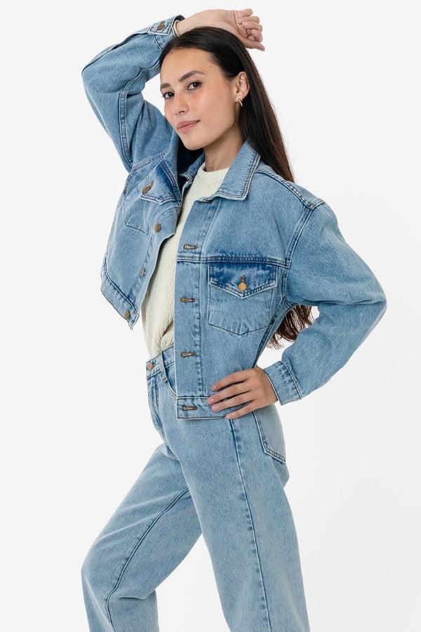 Los Angeles Apparel Denim Cropped Jacket
