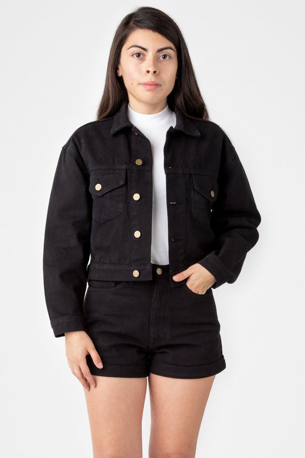 los angeles apparel Denim Cropped Jacket