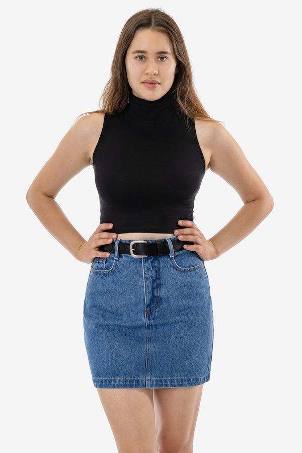 Los Angeles Apparel Denim High Waist Pencil Skirt