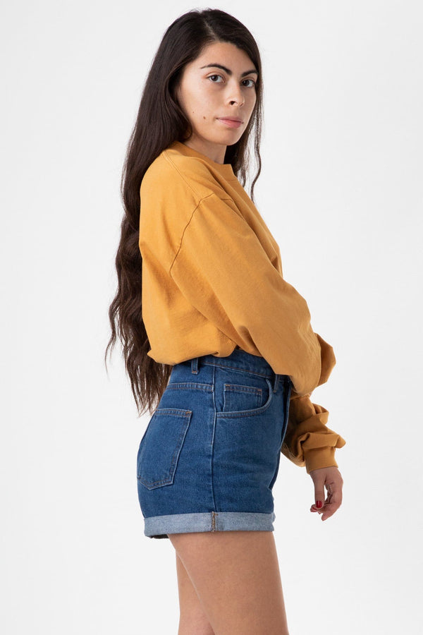 los angeles apparel Denim Loose Cuff Short