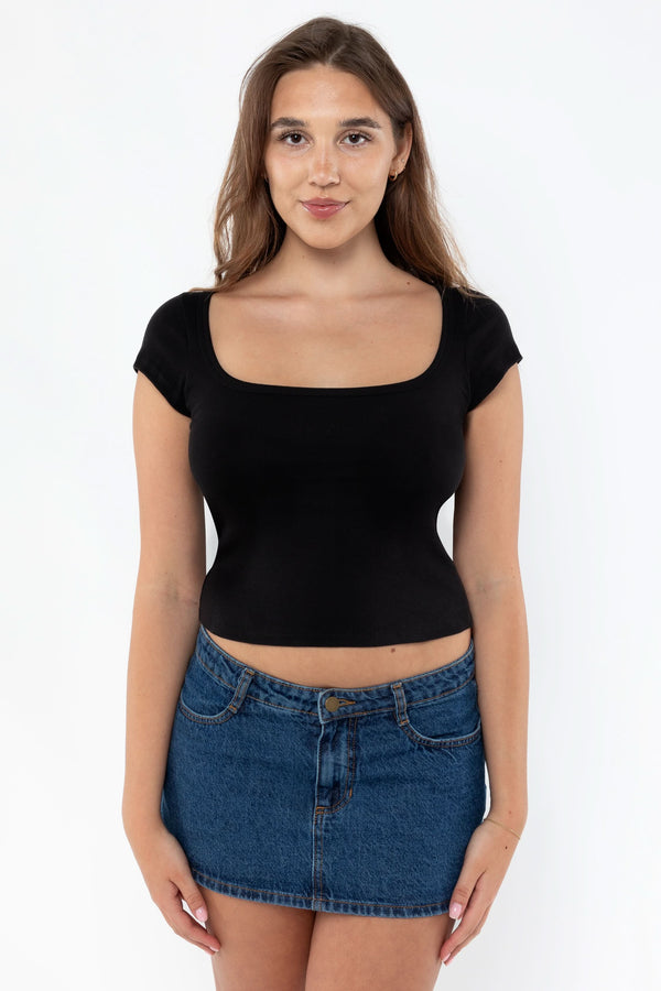 Los Angeles Apparel Denim Micro Mini Skirt