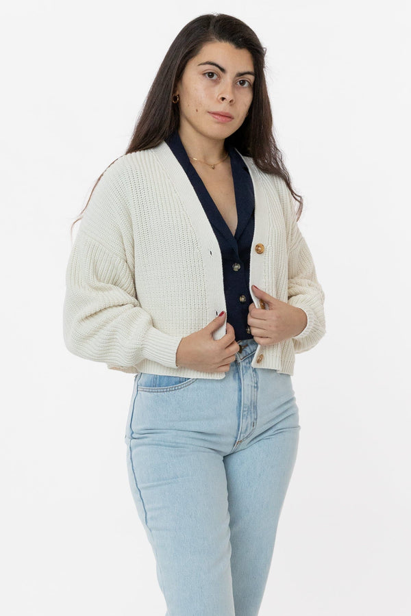 Los Angeles Apparel Fisherman Cropped Cardigan
