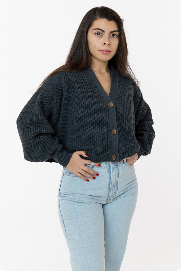 los angeles apparel Fisherman Cropped Cardigan