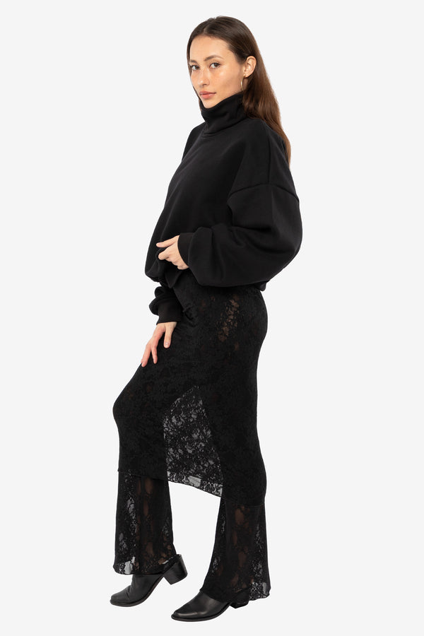 Los Angeles Apparel Floral Lace Pencil Skirt
