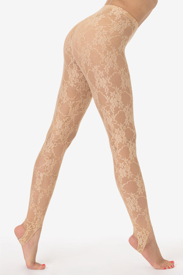 Los Angeles Apparel Floral Lace Stirrup Legging
