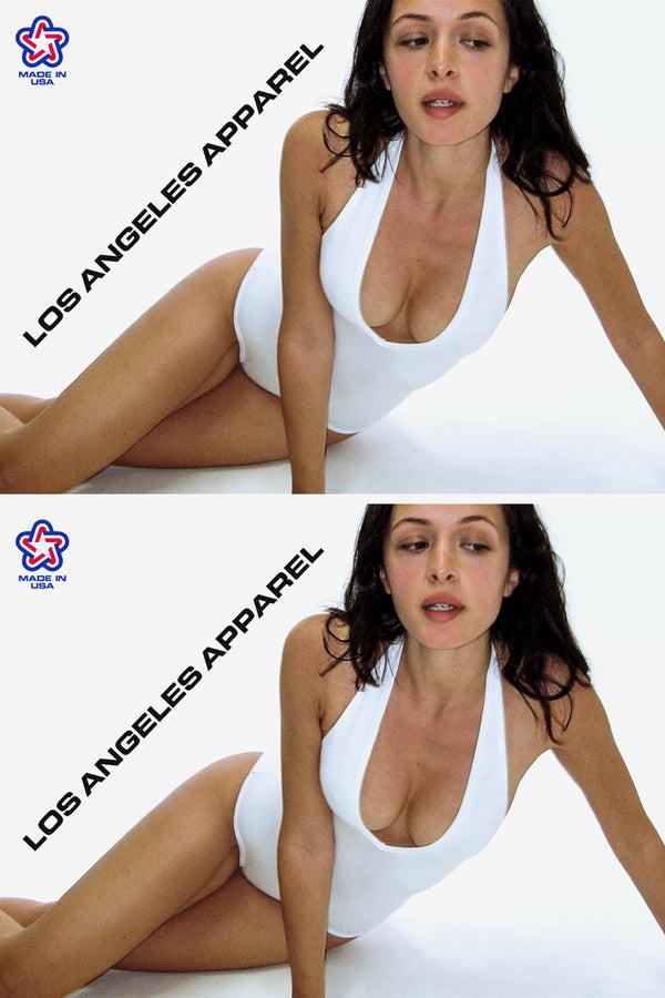 Los Angeles Apparel Garment Dye Halter Bodysuit