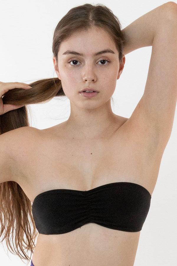 los angeles apparel Garment Dye Ruched Tube Bra