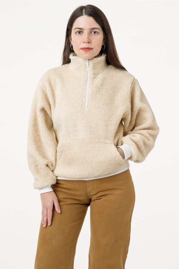 Los Angeles Apparel Half Zip Sherpa Pullover