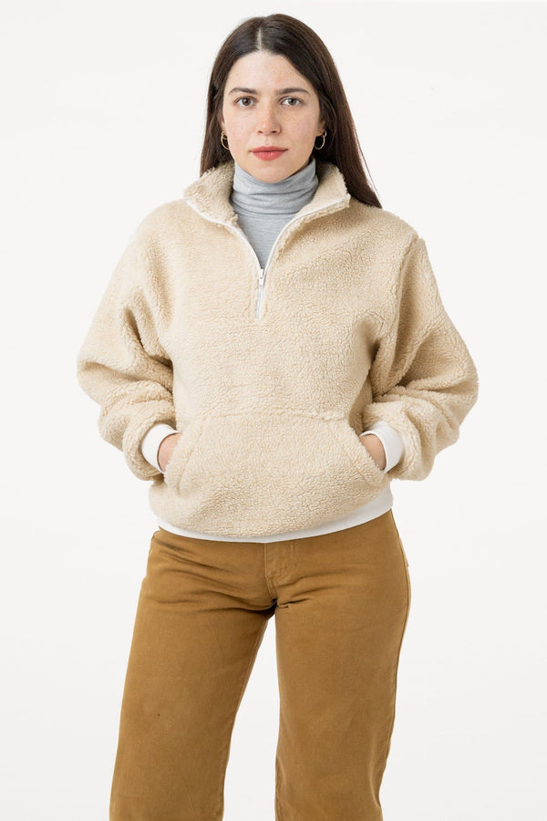 los angeles apparel Half Zip Sherpa Pullover