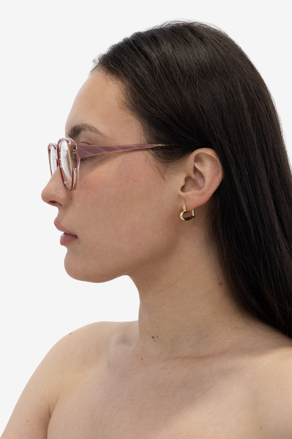 Los Angeles Apparel Heart Huggie Earrings