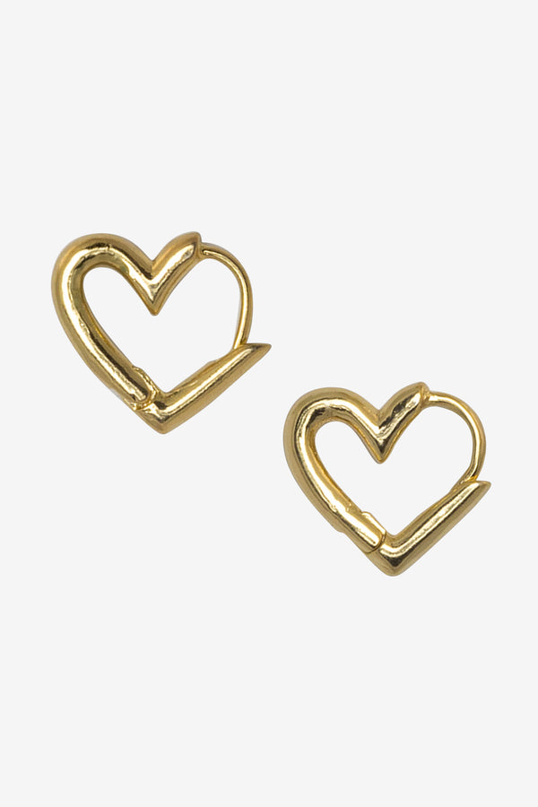 los angeles apparel Heart Huggie Earrings