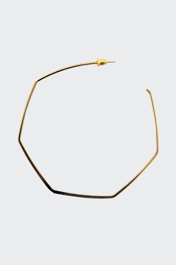 los angeles apparel Hexagon Post Hoop Earrings