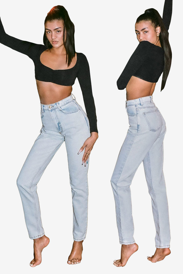 Los Angeles Apparel High Waisted Tapered Jean