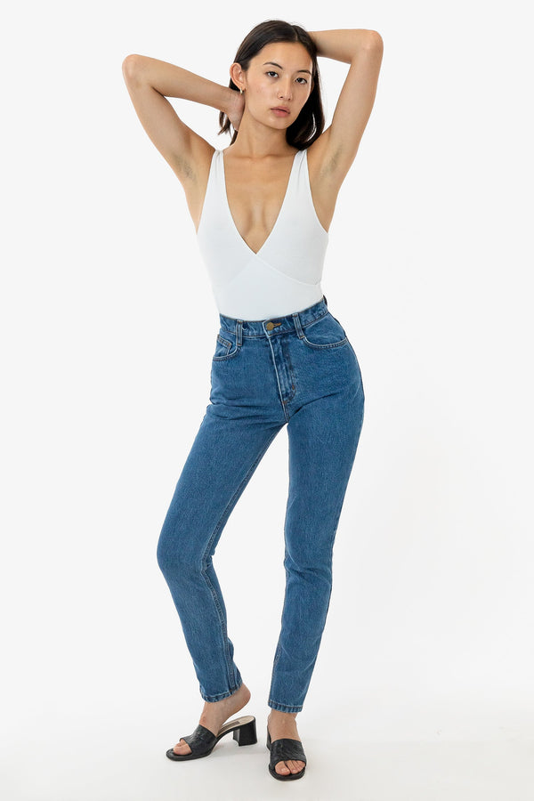 los angeles apparel High Waisted Tapered Jean
