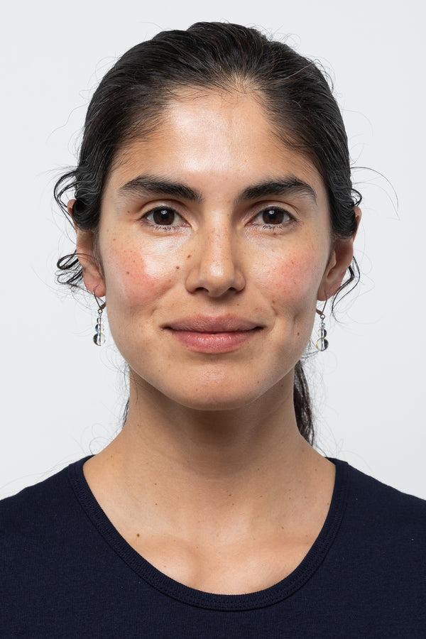 Los Angeles Apparel Iridescent Glass Drop Earrings