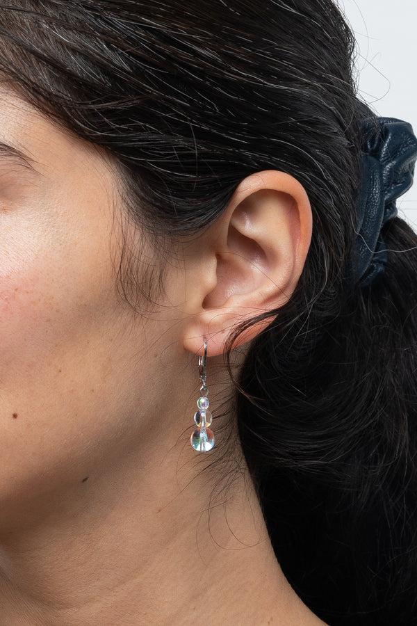 Los Angeles Apparel Iridescent Glass Drop Earrings