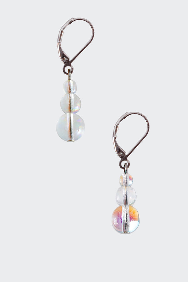 los angeles apparel Iridescent Glass Drop Earrings