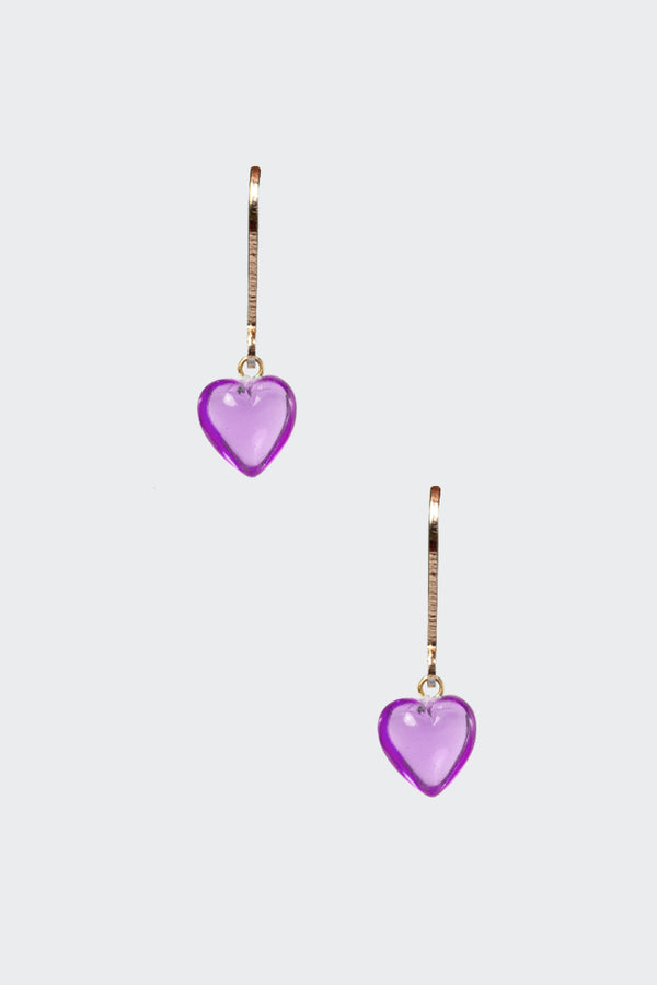 Los Angeles Apparel Jelly Heart Drop Earrings