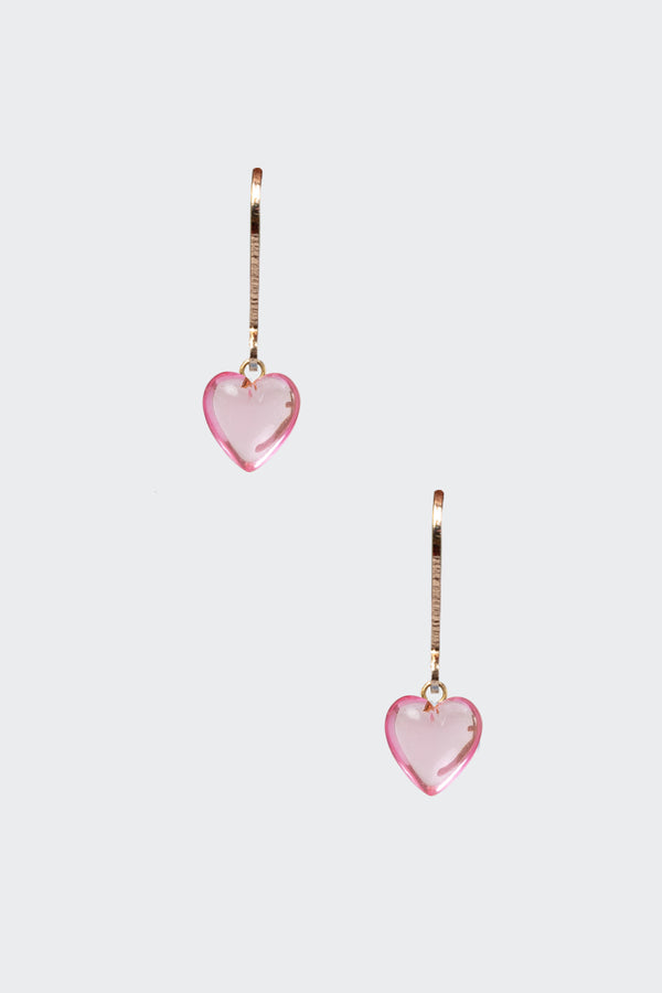 Los Angeles Apparel Jelly Heart Drop Earrings