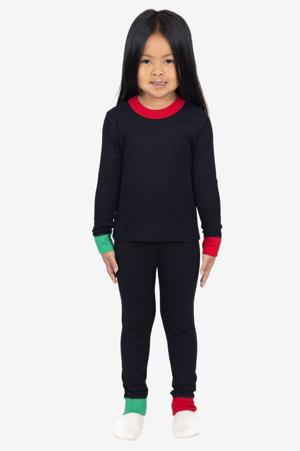 los angeles apparel Kids 50/50 Long Sleeve Rib Top