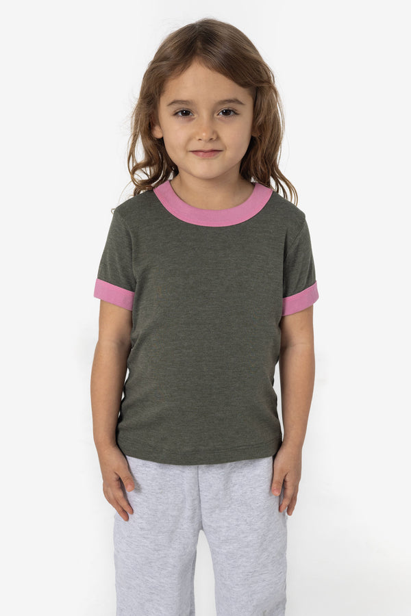 Los Angeles Apparel Kids 50/50 Rib Ringer T