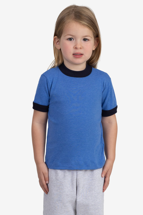 los angeles apparel Kids 50/50 Rib Ringer T