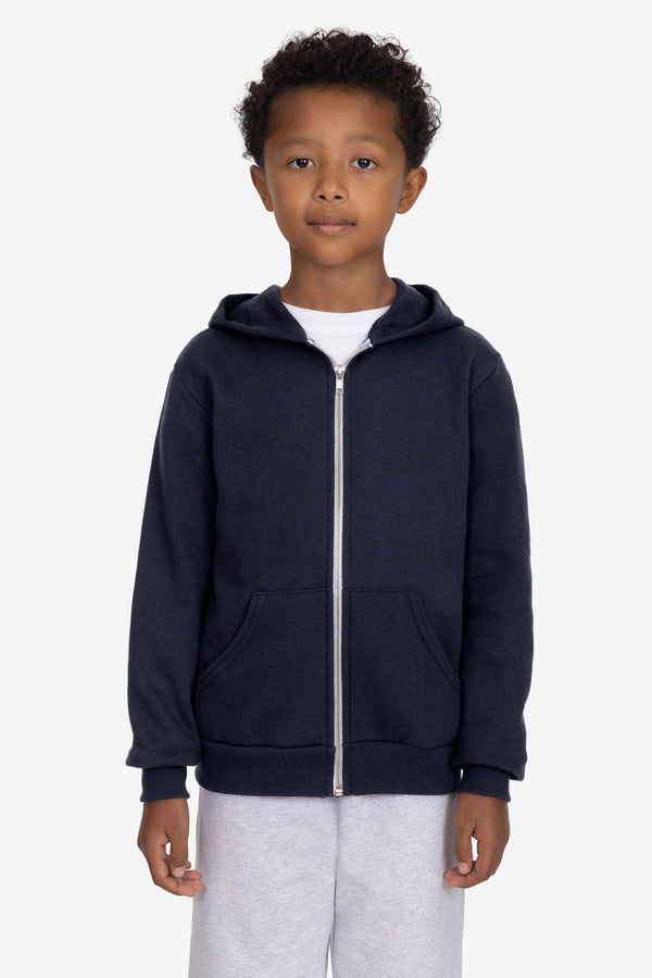 Los Angeles Apparel Kids Poly Cotton Zip Hoodie