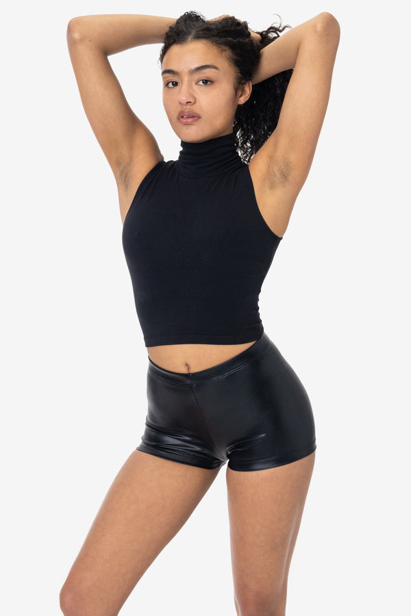 Los Angeles Apparel Lamé Mid-Rise Short Short