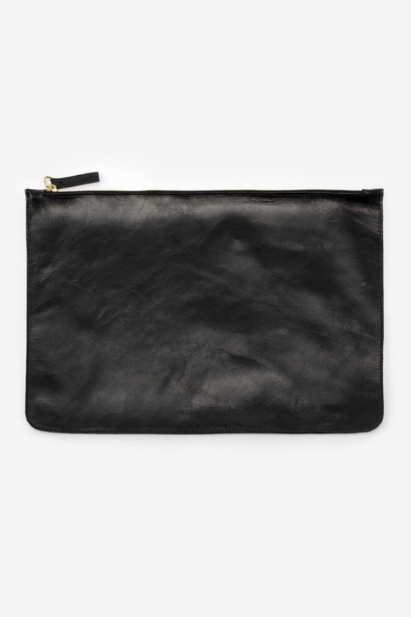 Los Angeles Apparel Large Leather Zip Pouch